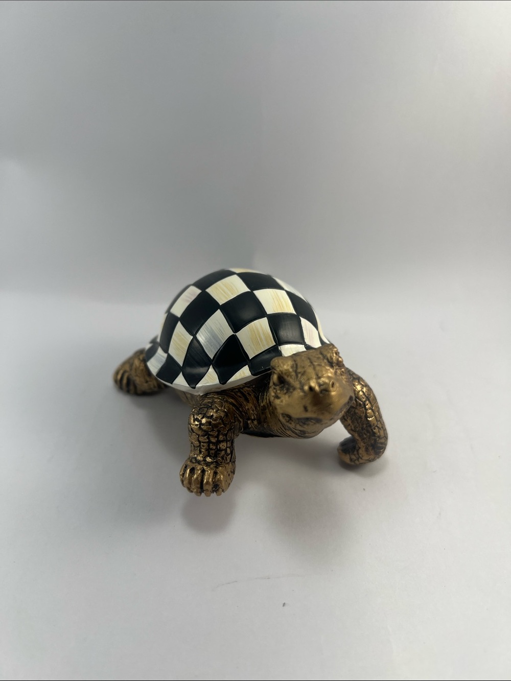 MacKenzie-Childs Courtly Check Turtle Pot Climber.